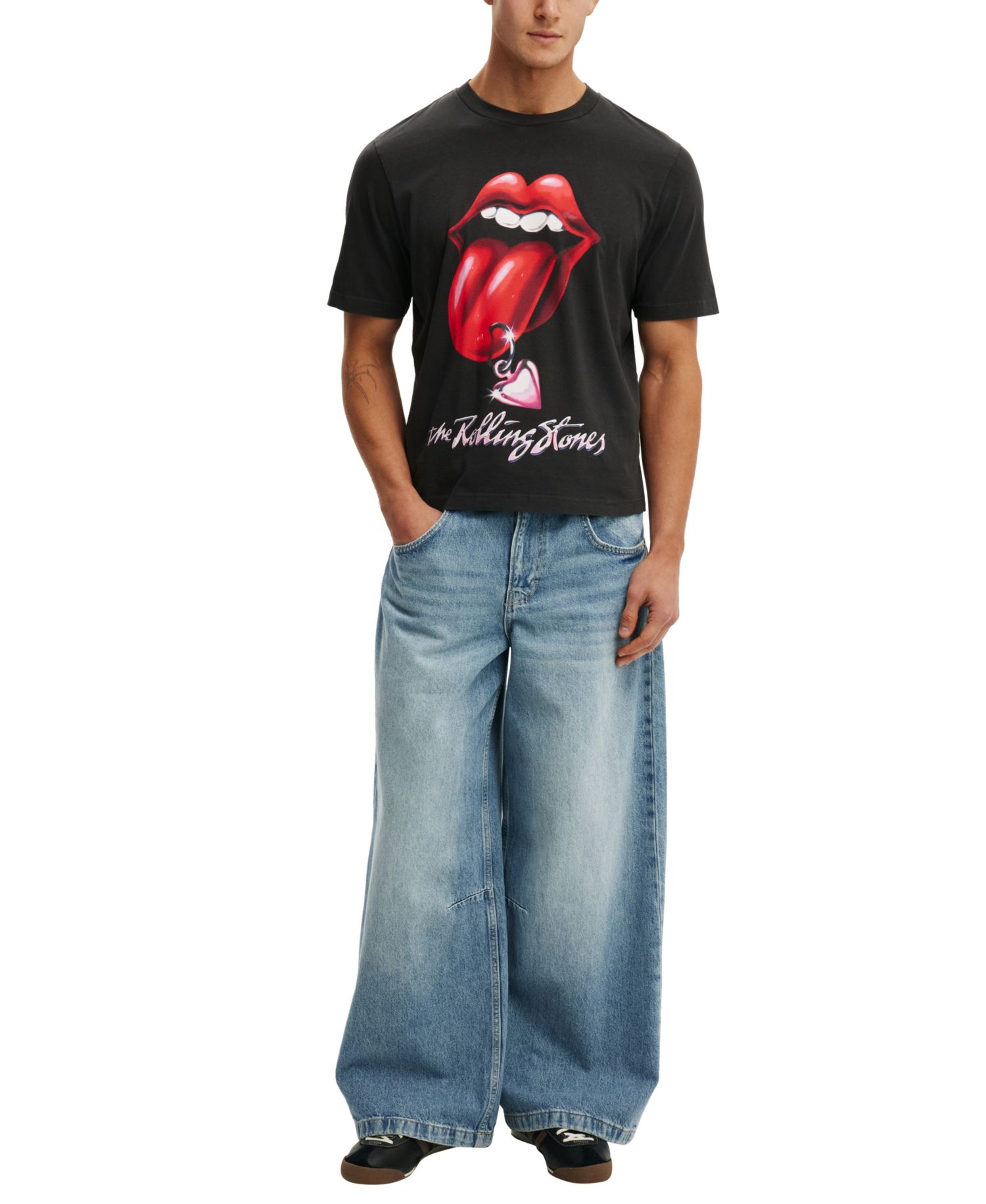 Men's Cropped Graphic Crewneck T-Shirt