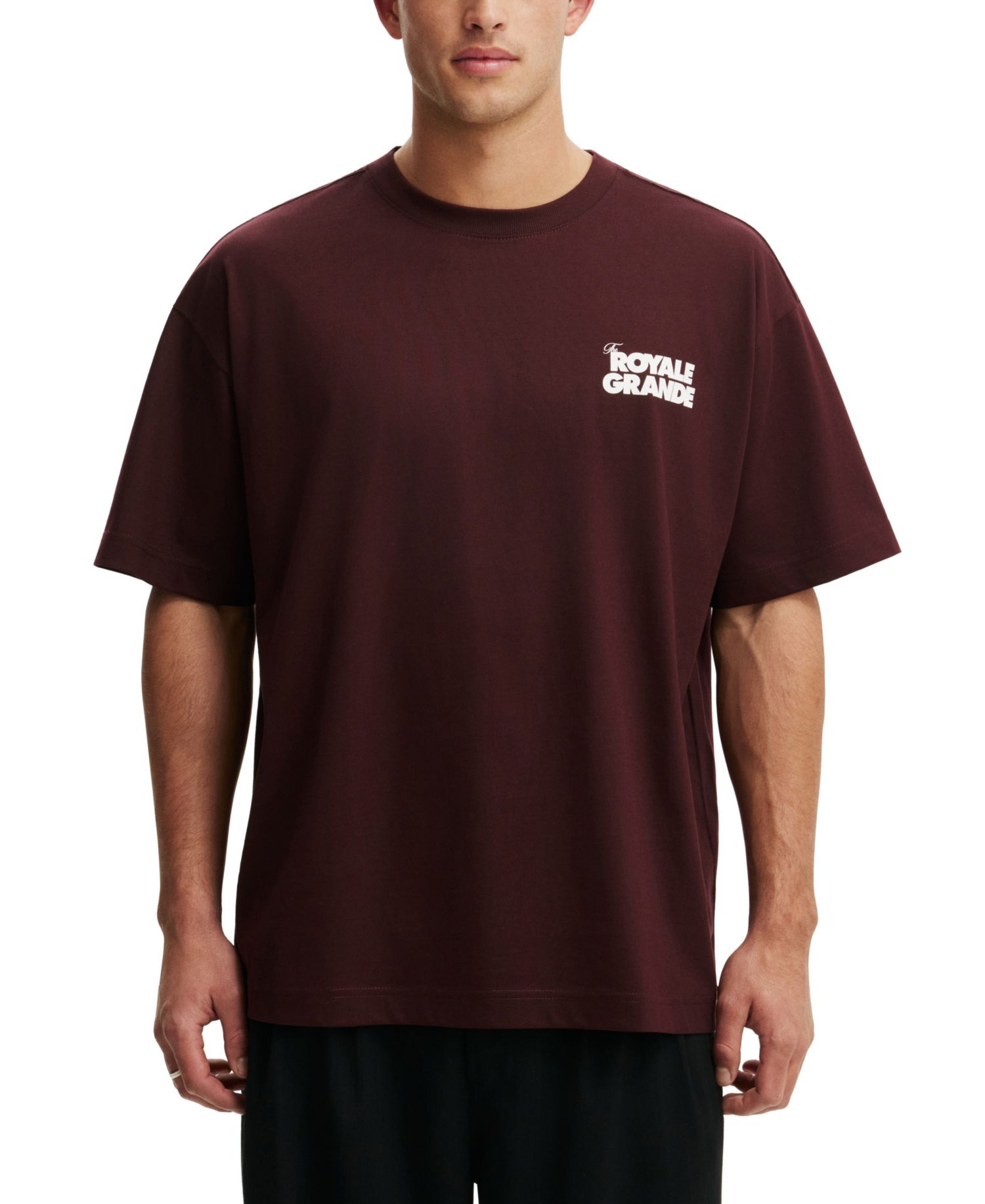 Men's Box Fit Text Graphic Boxy-Fit Heavyweight T-Shirt