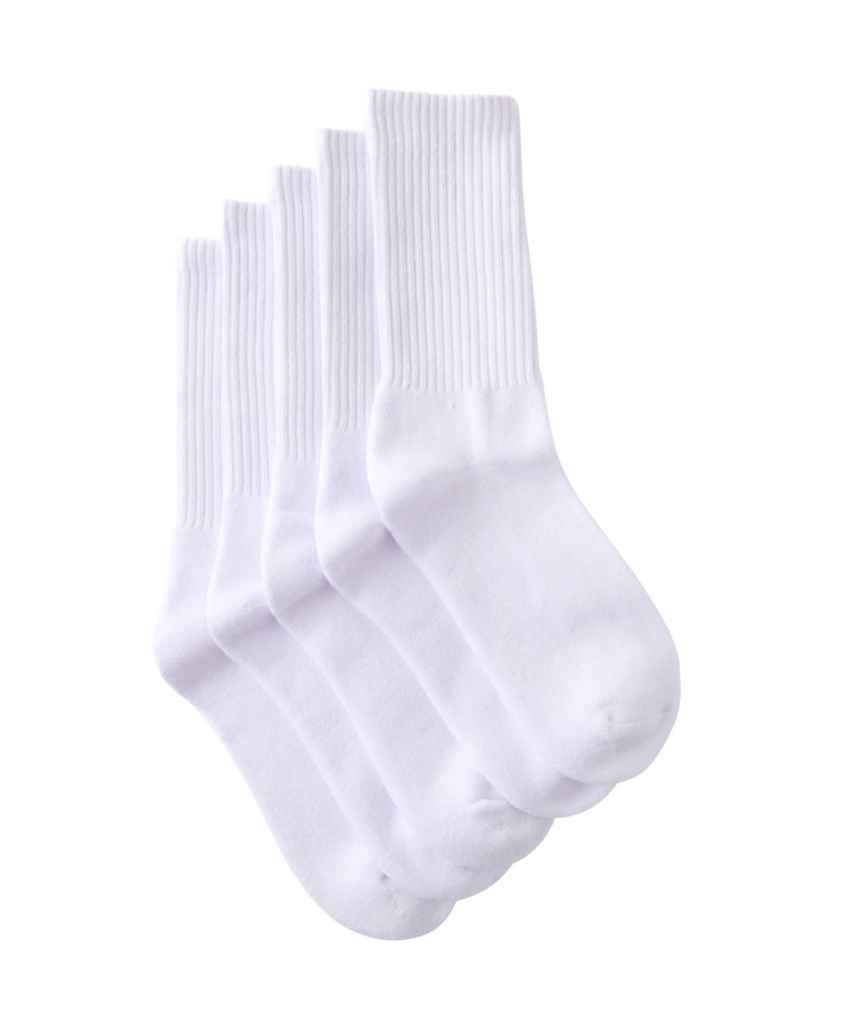 Cotton On Men's Essential Cotton-blend Terry Knit Footbed Crew Socks, 5-pack In White