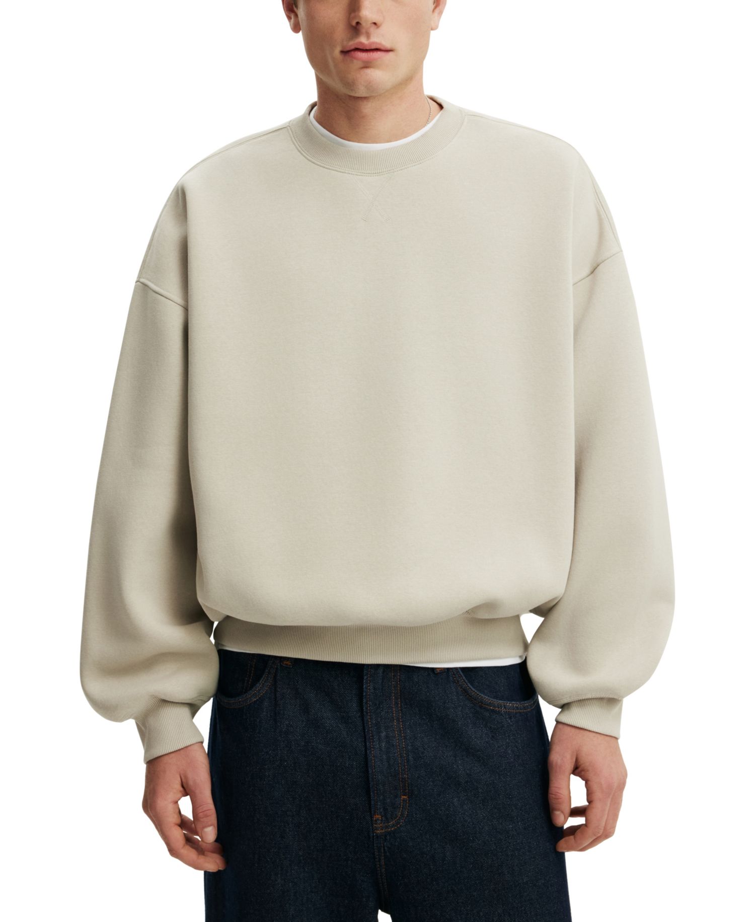 Men's Crewneck Relaxed-Fit Oversized Sweater
