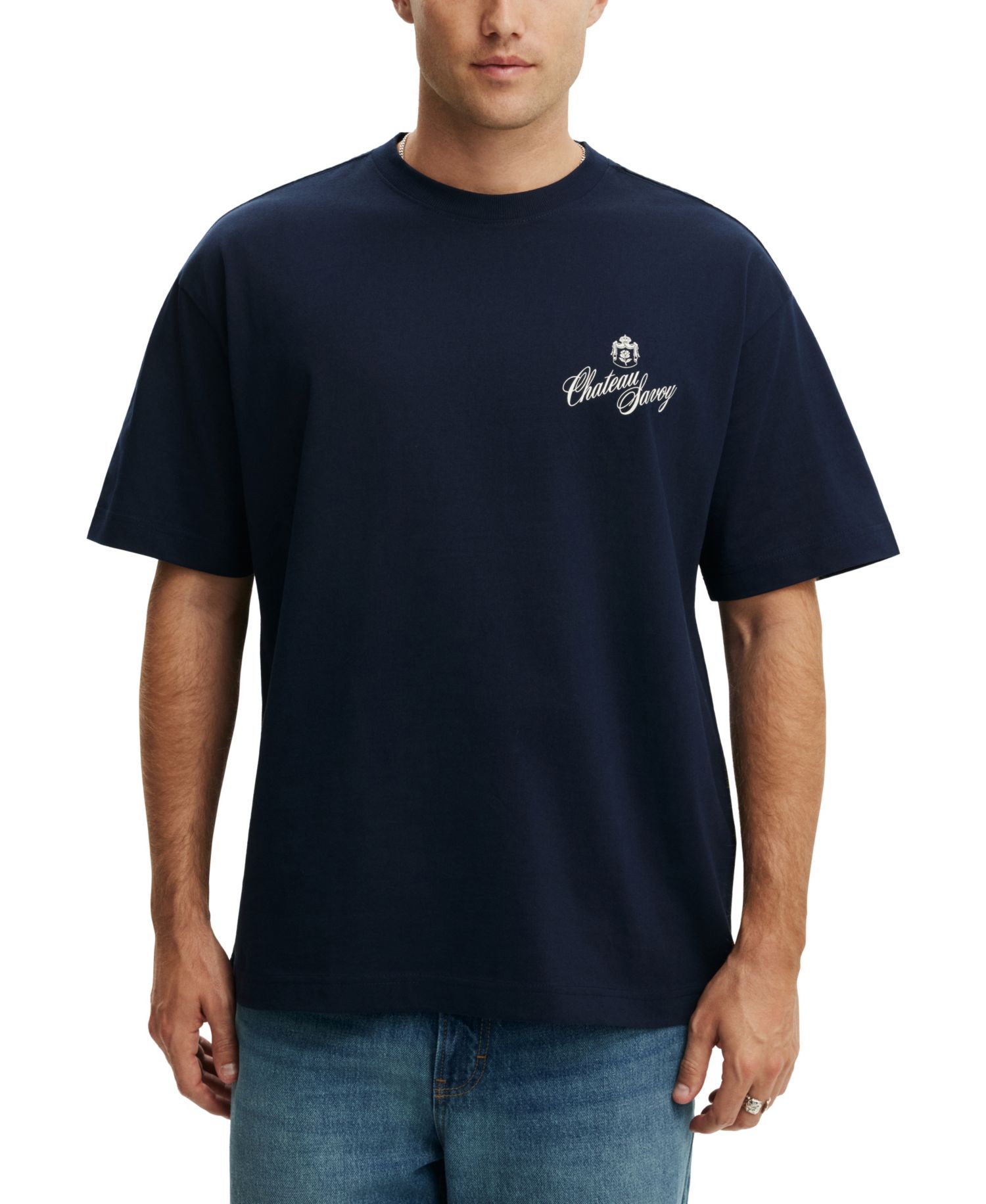 Men's Chateau Lavoy Graphic Drop-Shoulder Heavyweight Cotton T-Shirt