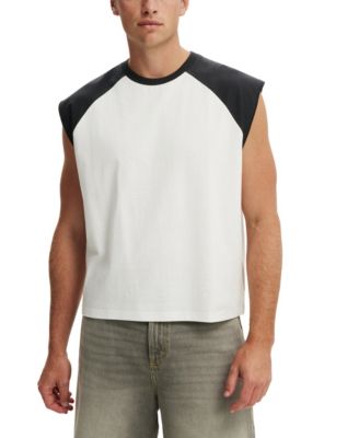 Men's Cropped Fit Muscle Crew Neck Tank