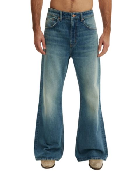 Мужские джинсы COTTON ON Baggy Bootcut, цвет: Потёртый синий