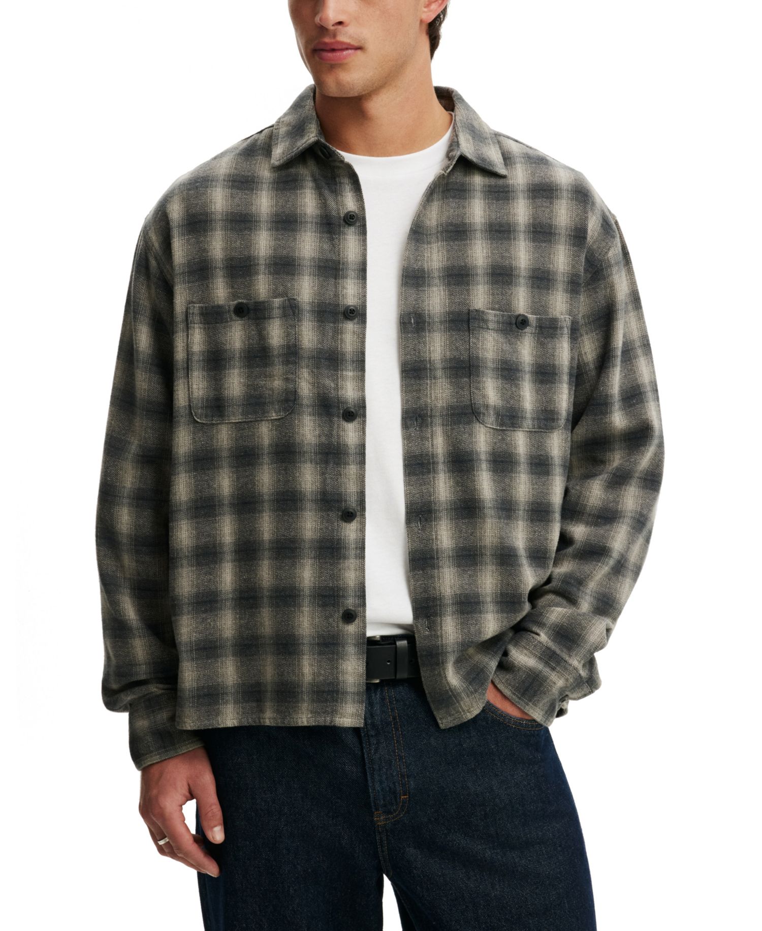 Men's Richmond Plaid Classic-Fit Long-Sleeve Shirt