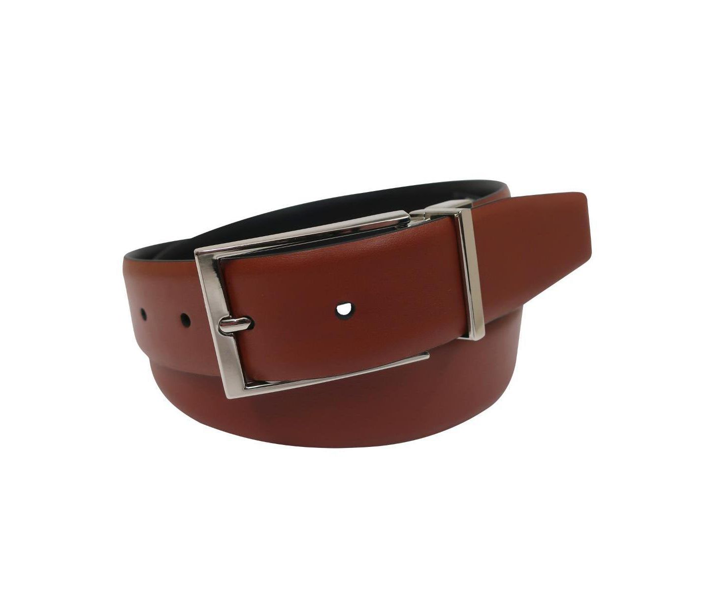Мужской двусторонний ремень Brooks Brothers из кожи наппа, Made in Italy, цвет: Коньячный / Чёрный — фото 2