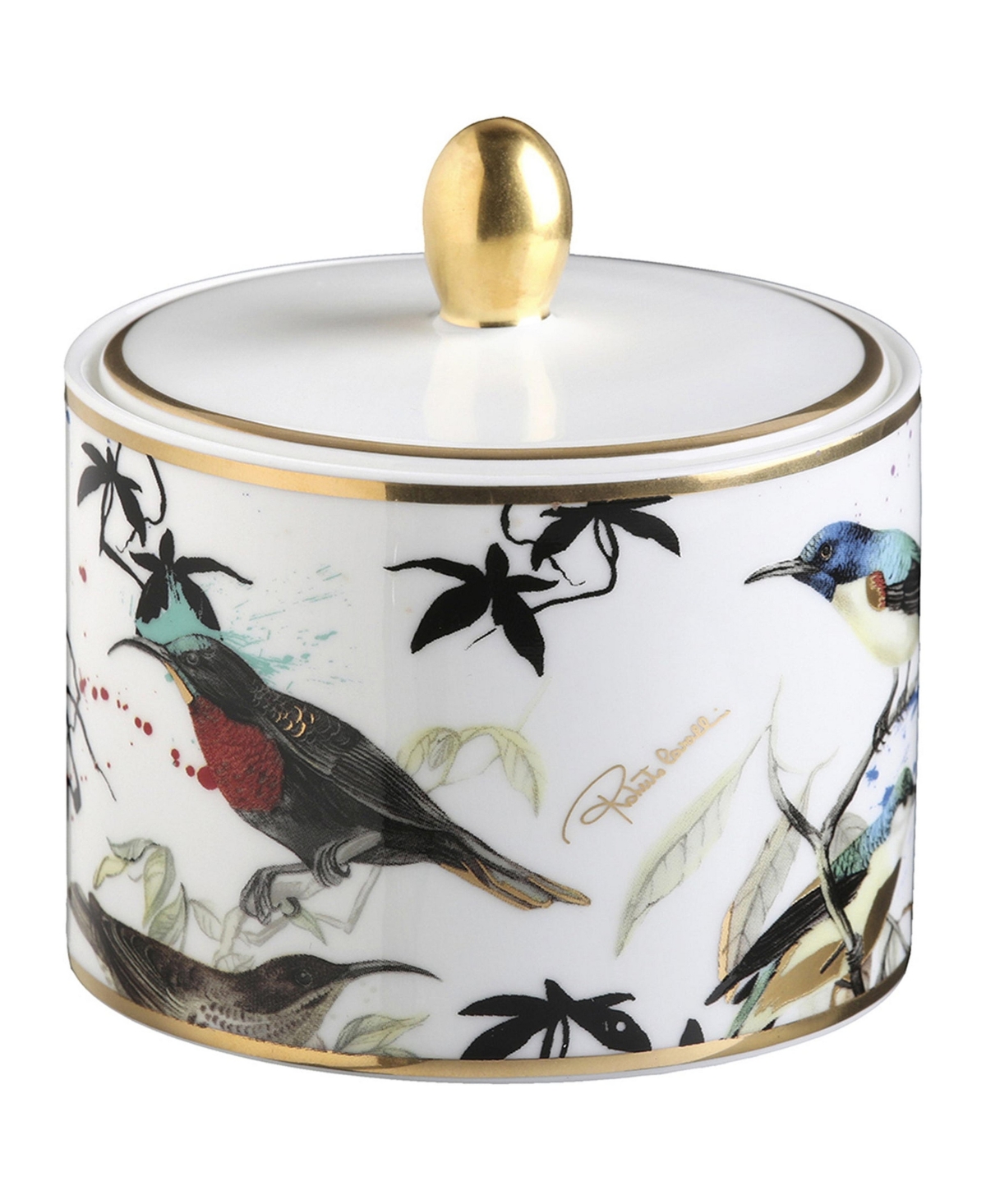 Roberto Cavalli Sugar Pot Garden's Birds diam. 3.3", H 3.5"