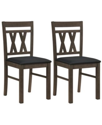 Set of 2 Modern Linen Style Upholstered Kitchen Chairs