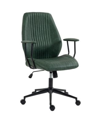 Leather Home Office Desk Chair Vintage Swivel Computer Chair