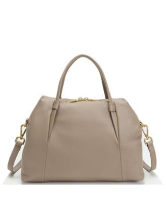 Women's Ava Pebbled Leather Satchel Bag Top Handle Crossbody Purse Structured Medium Everyday Tote with Shoulder Strap