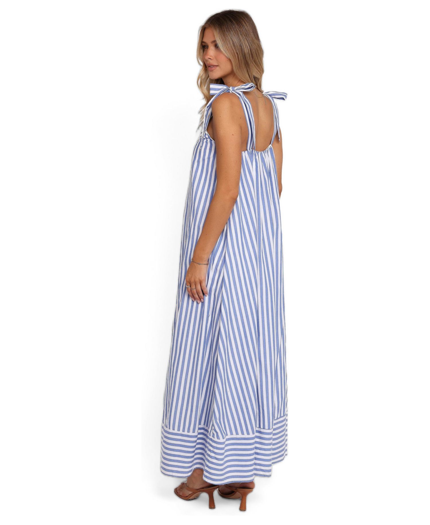 Women's Amber Maxi Square-Neckline Striped Dress