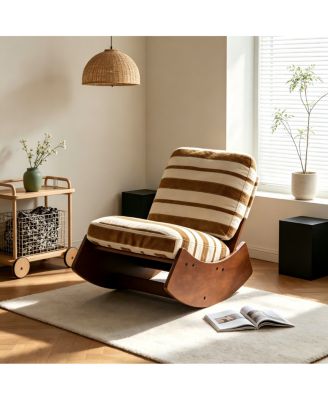 Comfortable Glider Rocking Chair with Solid Wood Frame