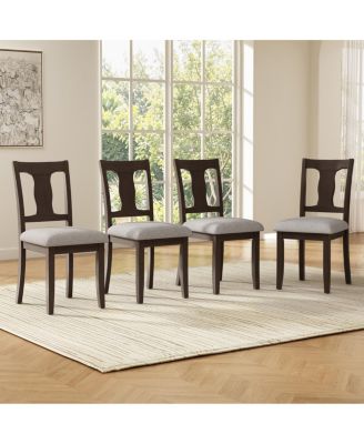 Dining Chairs Set of 4, Mid-Century Modern Upholstered Accent Chairs - Espresso
