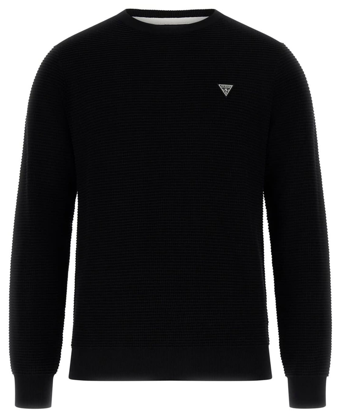 Мужской свитер GUESS Waffle Stitch Long-Sleeve Regular-Fit, цвет: Чёрный — фото 5