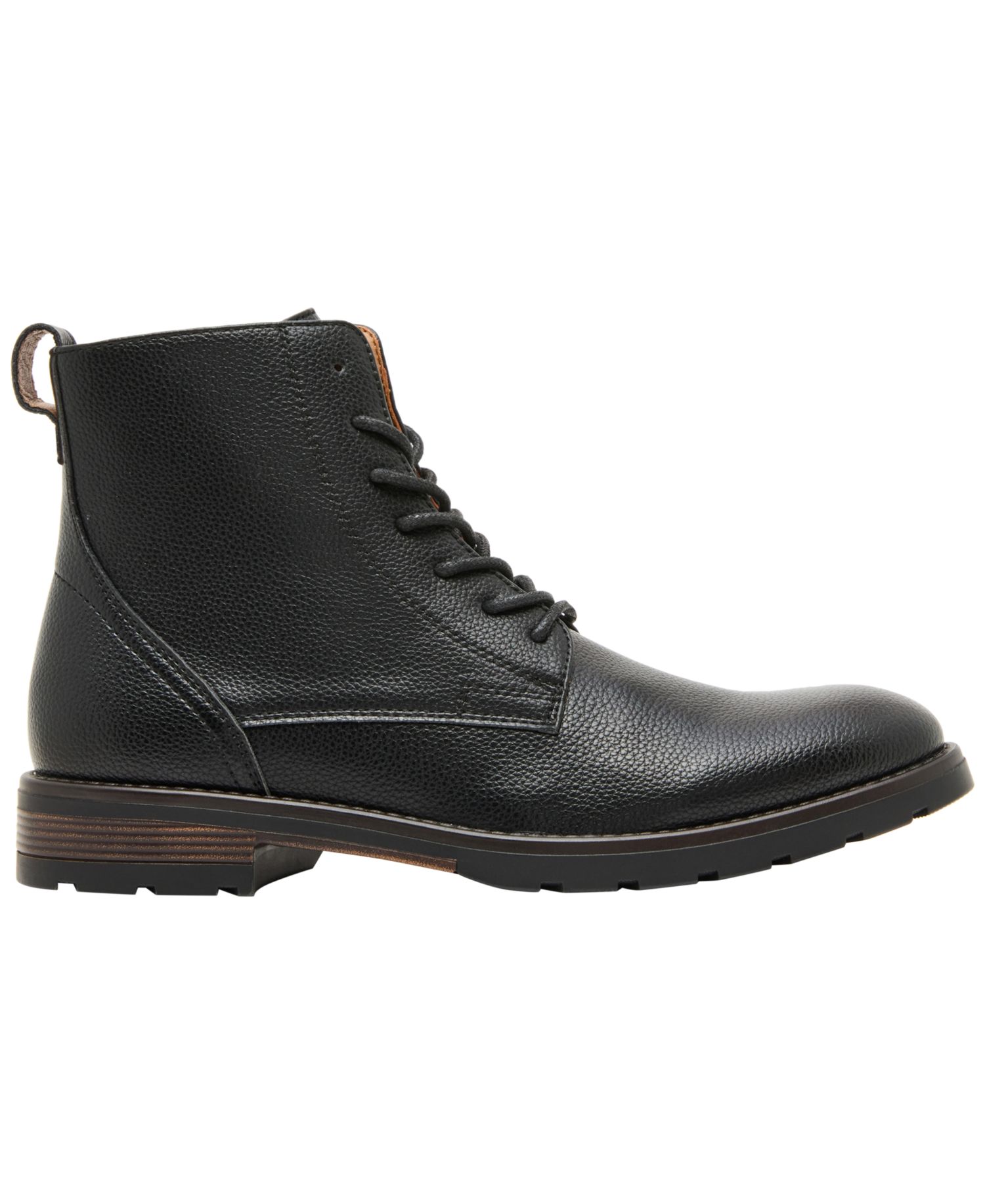 Men's Mmetty Combat Round Toe Faux Leather Boots