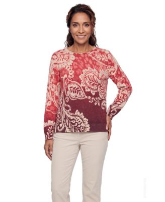 Women's Henny Paisley Oversized Long-Sleeve Sweater