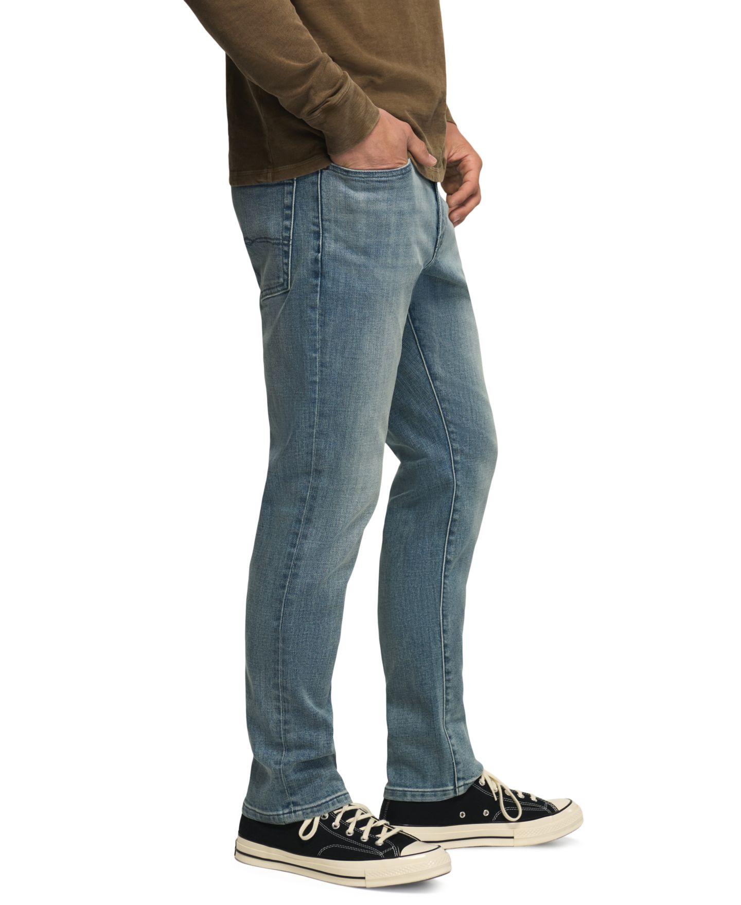 Мужские джинсы Lucky Brand 410 Athletic Straight Stretch, цвет: Чёрный — фото 6