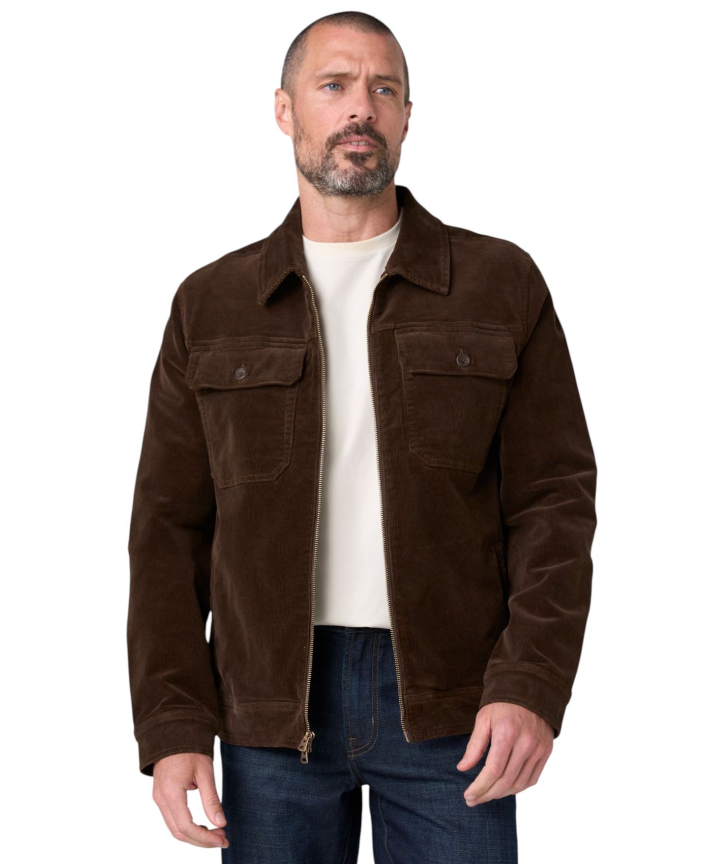 Мужская куртка Liverpool Los Angeles Corduroy 2-Way Zip, цвет: Коричневый — фото 3