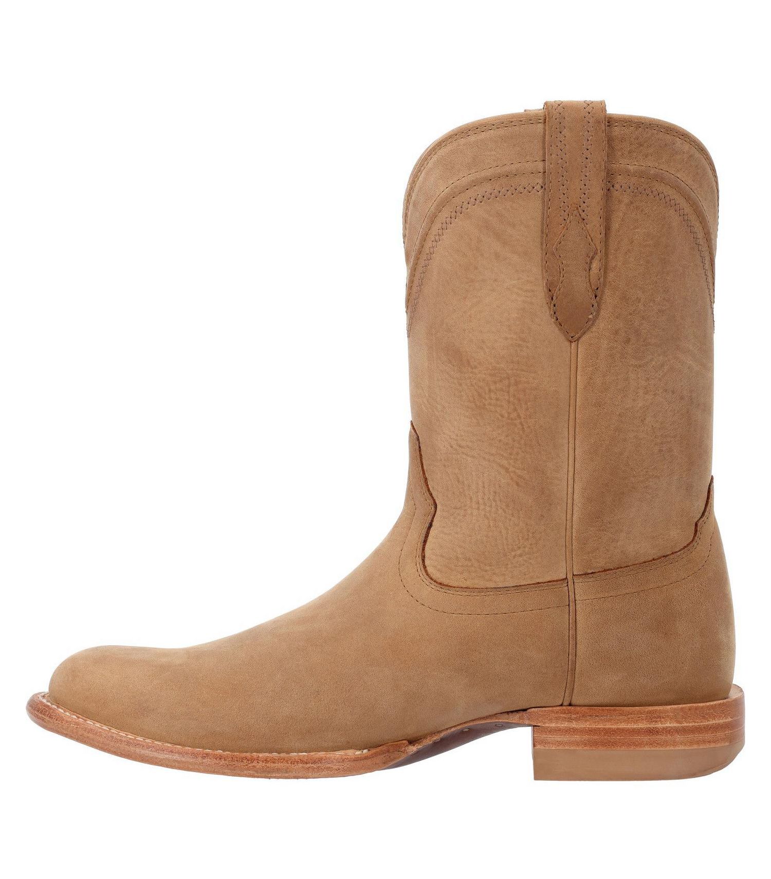 Men's Santa Fe Full-Grain Leather Mid Calf Round Toe Roper Boots