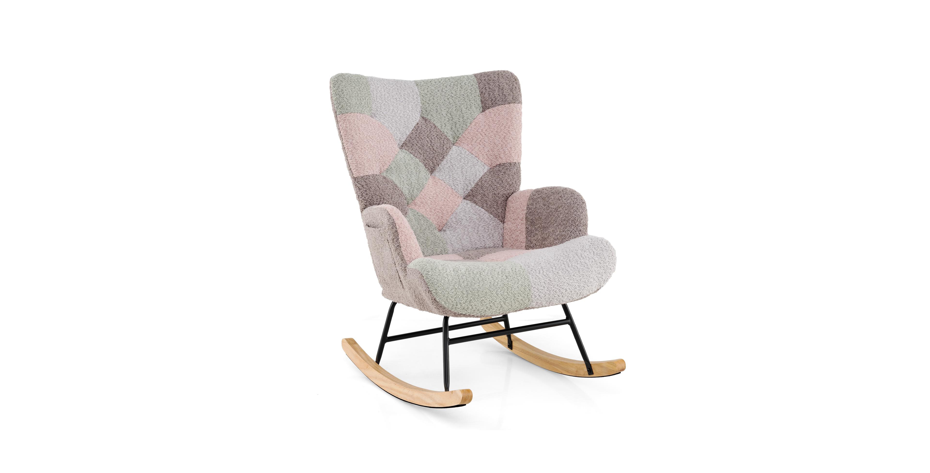 Mecale Nursery Rocking Chair with Ergonomic Armrests and High Backrest for Living Room