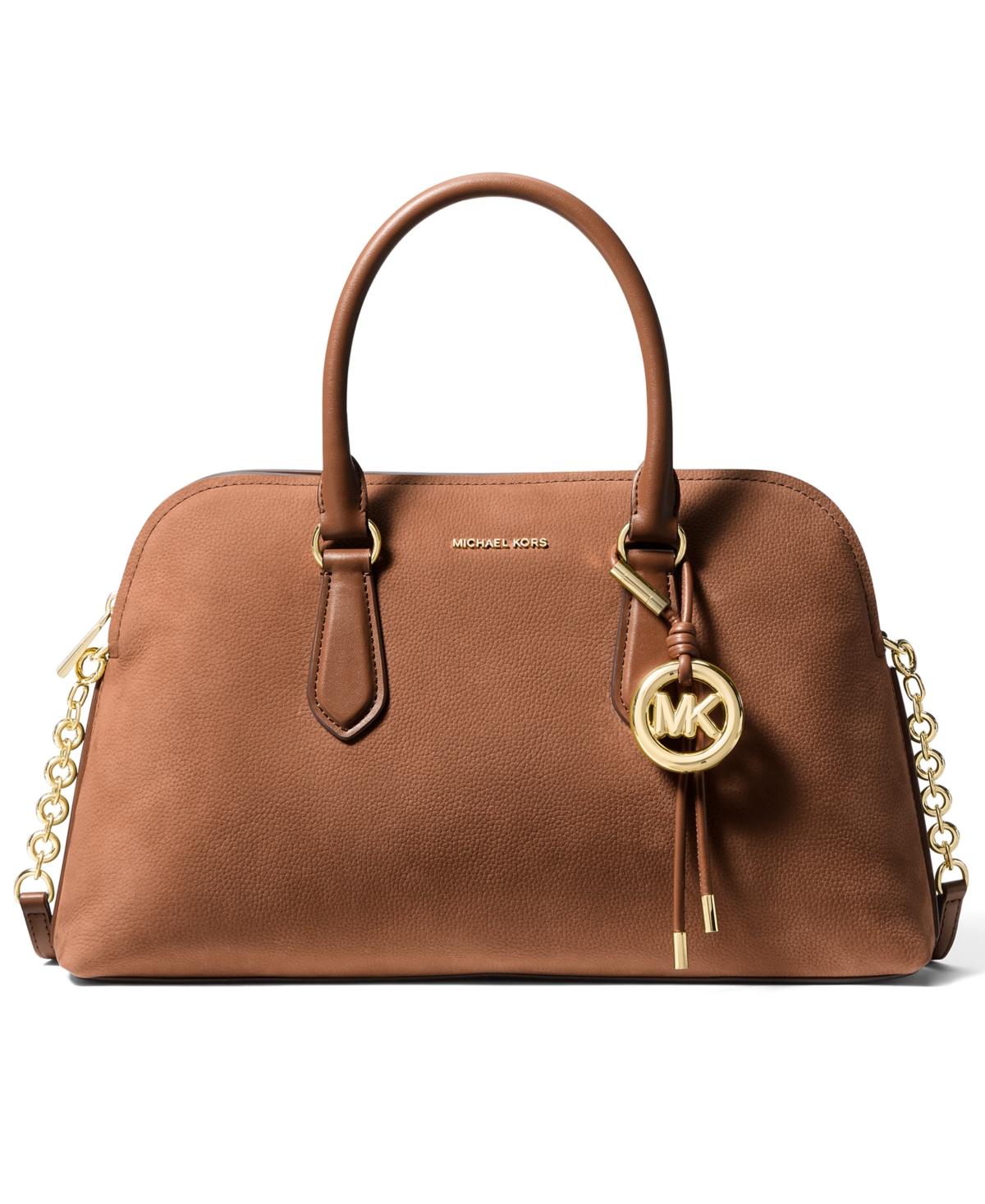 Michael Michael Kors Shaye Medium Dome Leather Satchel Handbag - Luggage