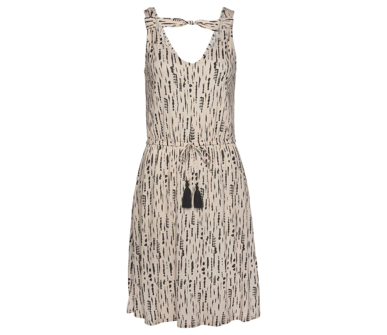 Women's Open-Back Printed V-Neck Dress