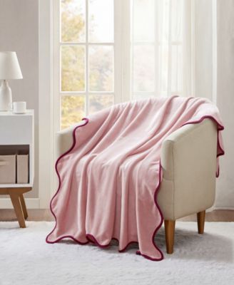 Cozy Soft Plush Scallop Edge Throw, 50" x 60"