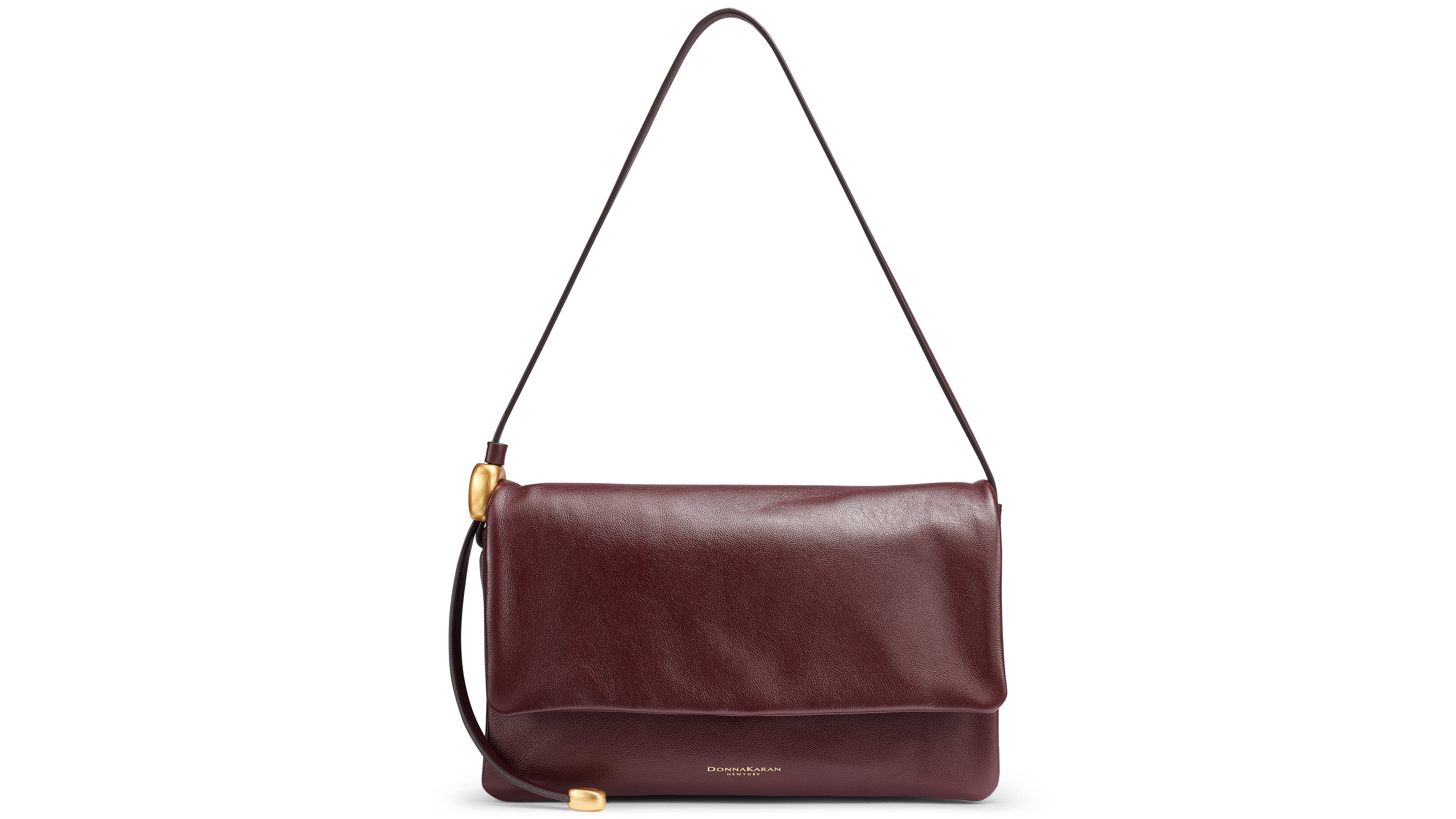 Donna Karan New York Velvet Leather Small Flap Shoulder Handbag