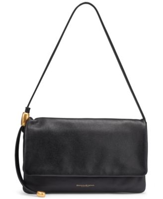 Velvet Leather Small Flap Shoulder Handbag