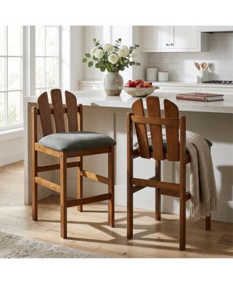 Mid-Century Upholstered Counter Stool, Set of 2