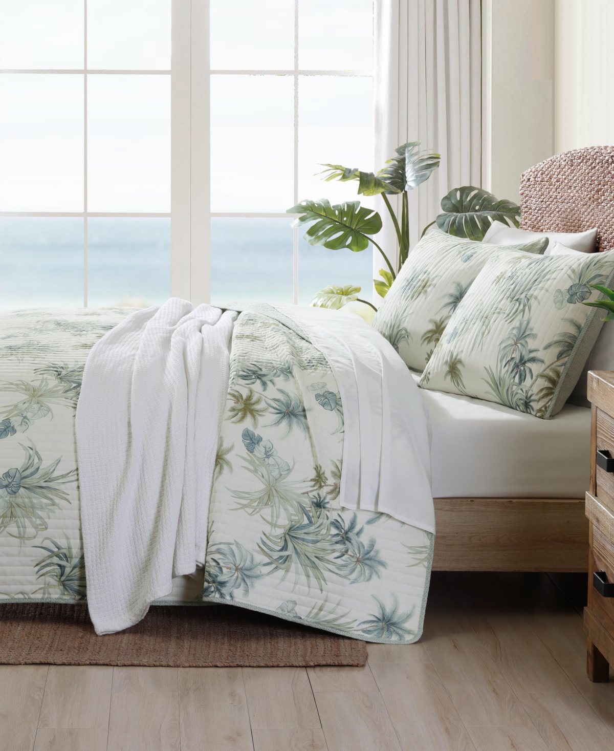 Tommy Bahama Home Serenity Palms Cotton Reversible Quilt