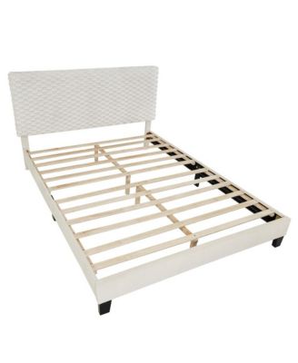 Findlay Plush 3D Upholstered Platform Bed in White Dove, Queen