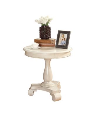 Rene Round Wood Pedestal Side Table