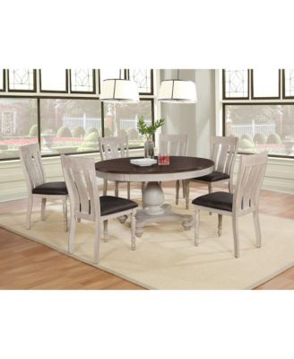 Arch Weathered Oak Turned Leg Dining Chair Set of 2