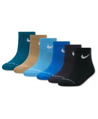 Boys' and Girls' 4-7 Dri-Fit Elevated Ankle Socks, 6-Pack