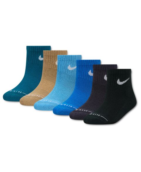 Детские укороченные носки Nike Dri-Fit Elevated, набор из 6 пар, 4-7, цвет: Яркий еловый