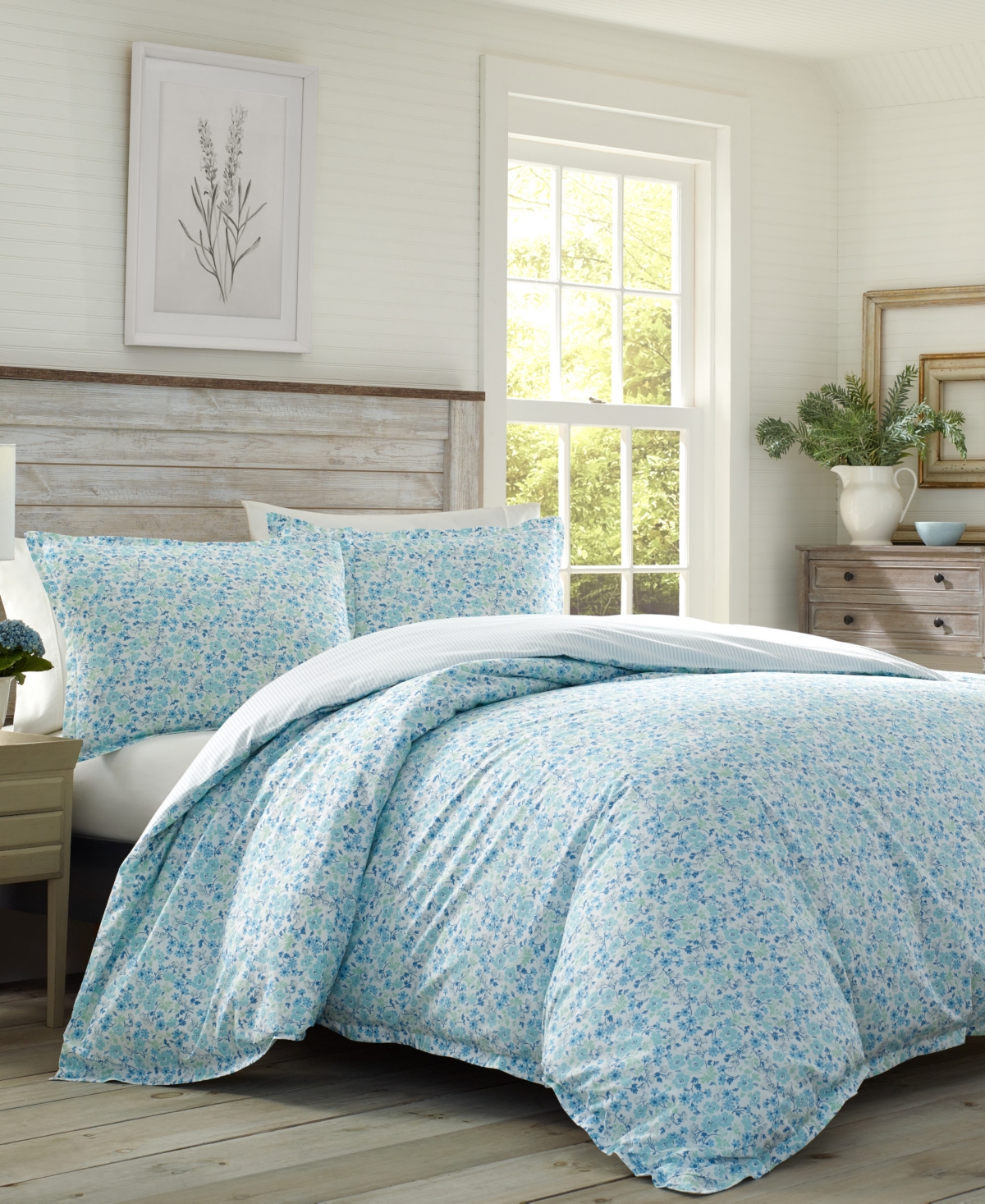 Laura Ashley Jaynie Stonewashed Cotton -Pc. Duvet Cover Set