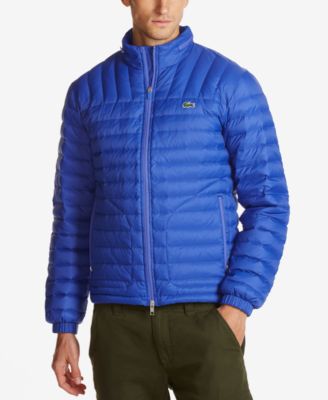 lacoste blue puffer jacket