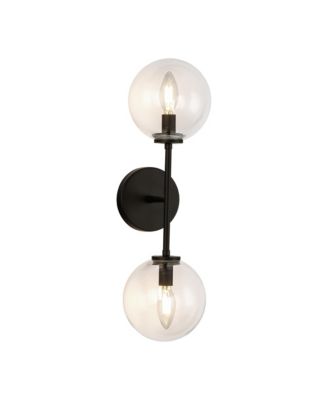 Cassia 20-in Aged Clear Glass 2 Lights Damp-Rated Wall Vanity Light