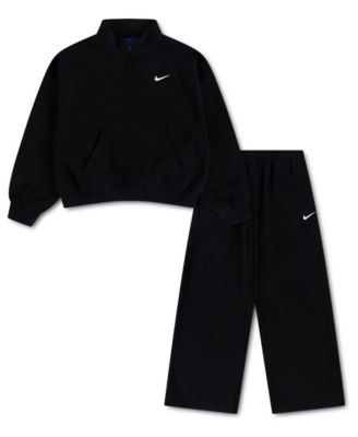 Girls' 4-6X Sportswear Standard Fleece Half-Zip Top and Pants, 2-Piece Set