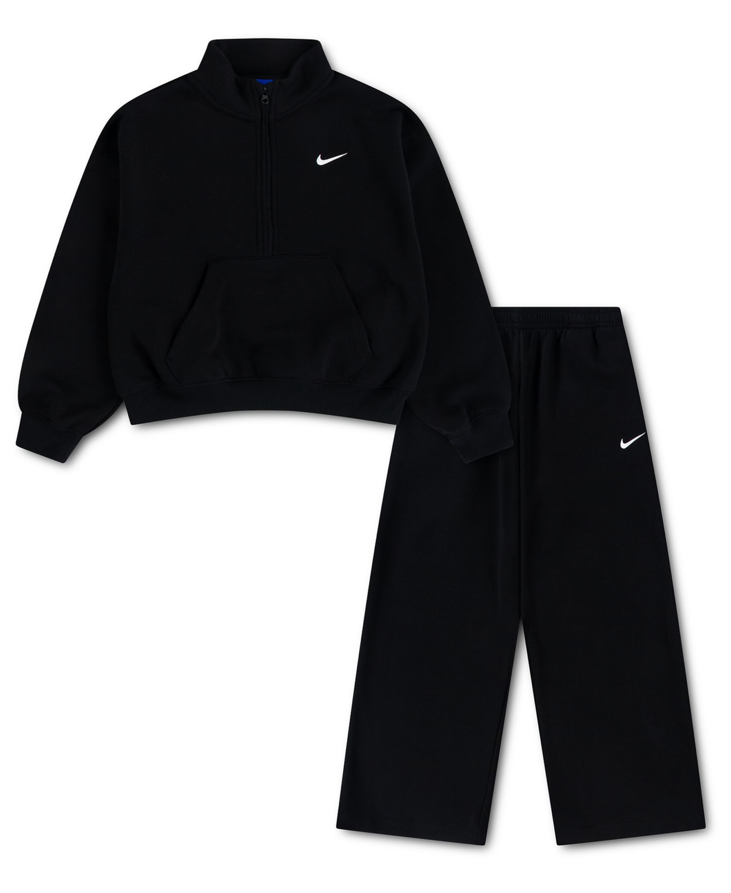 Girls' 2T-6X Sportswear Standard Fleece Half-Zip Top and Pants,2-Piece Set