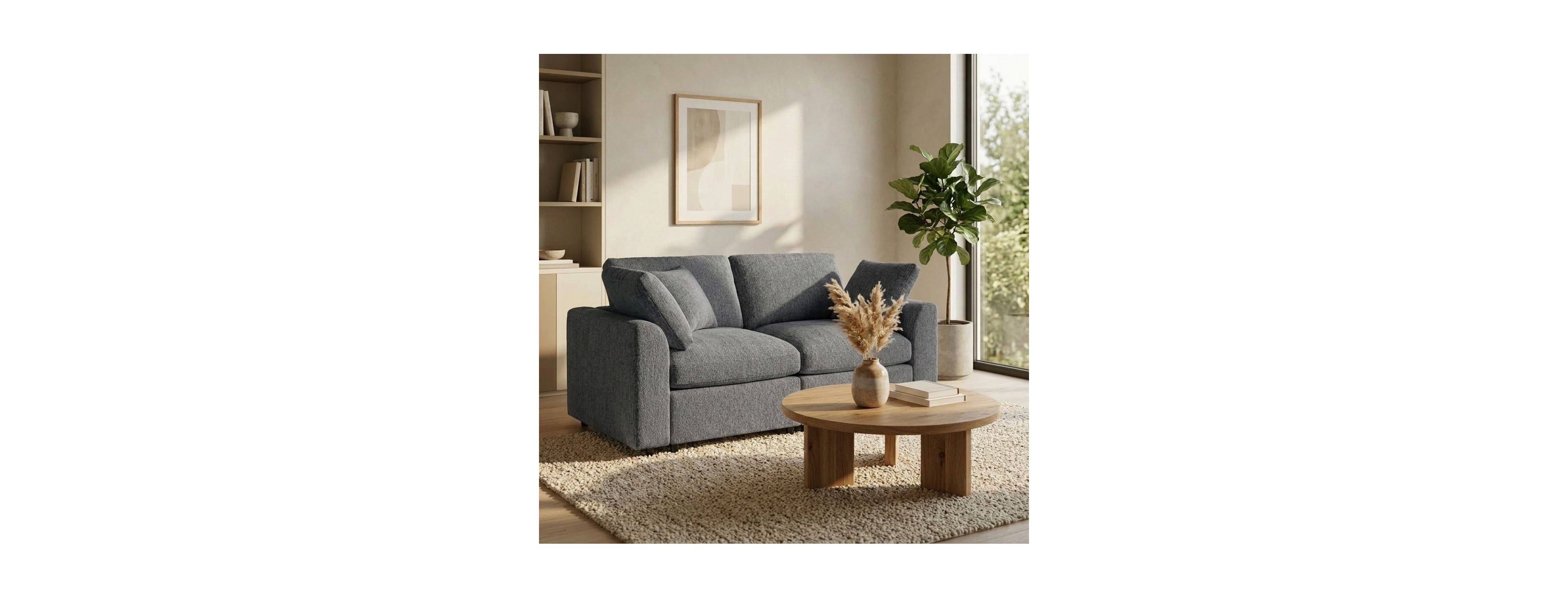 Streamdale Furniture Modern 72.8" Chenille Loveseat Sofa with Wood Frame and Pillow