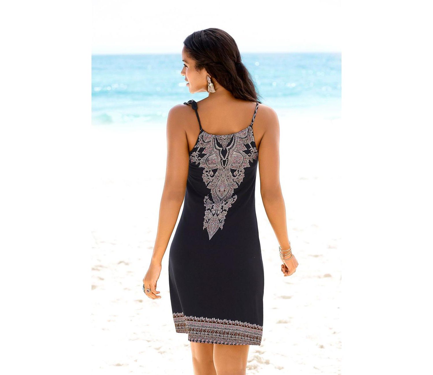 Women's Printed Keyhole Scoop-Neck Dress