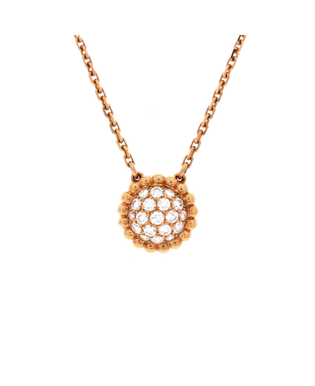 Pre-Owned Van Cleef and Arpels Perlee Round Pendant Necklace - 18k rose gold