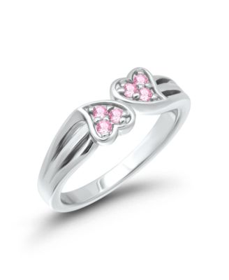 Cubic Zirconia Promise Heart Pinky Ring