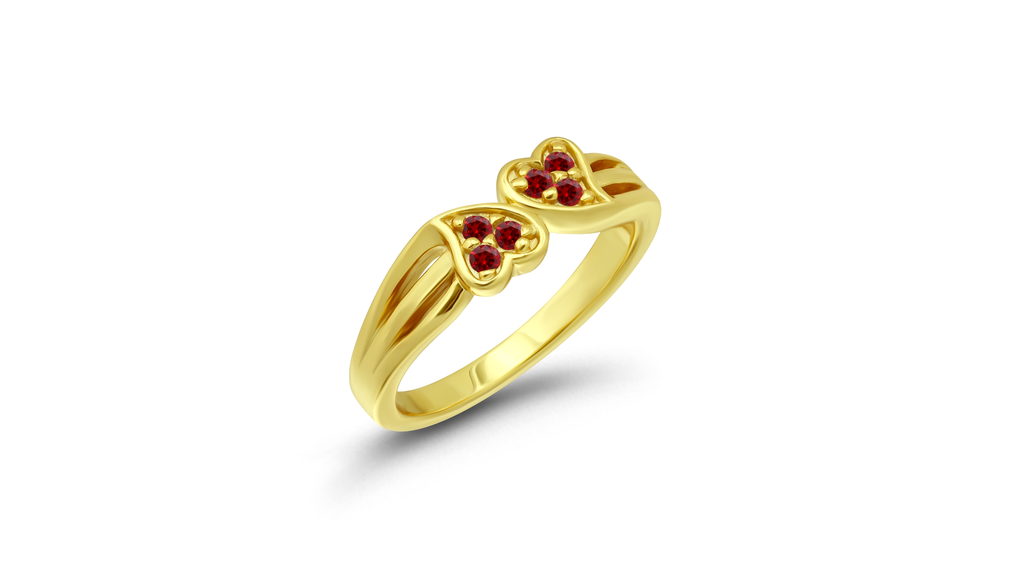 Macy's Gold-Tone Red Cubic Zirconia Double Heart Ring