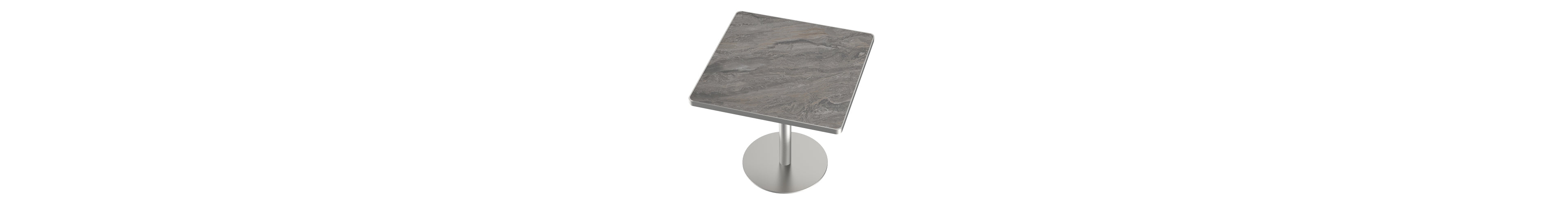Flynama 31.5 Inch Modern Snow Mountain Stone Dining Table, Square Tulip Table with Aluminum Alloy Trim and Steel Base