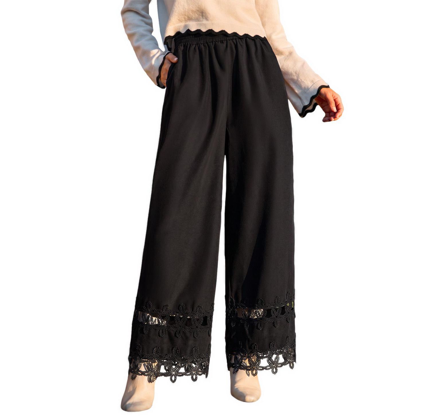 Women's Beach House Wide-Leg Pull-On Crochet Pants