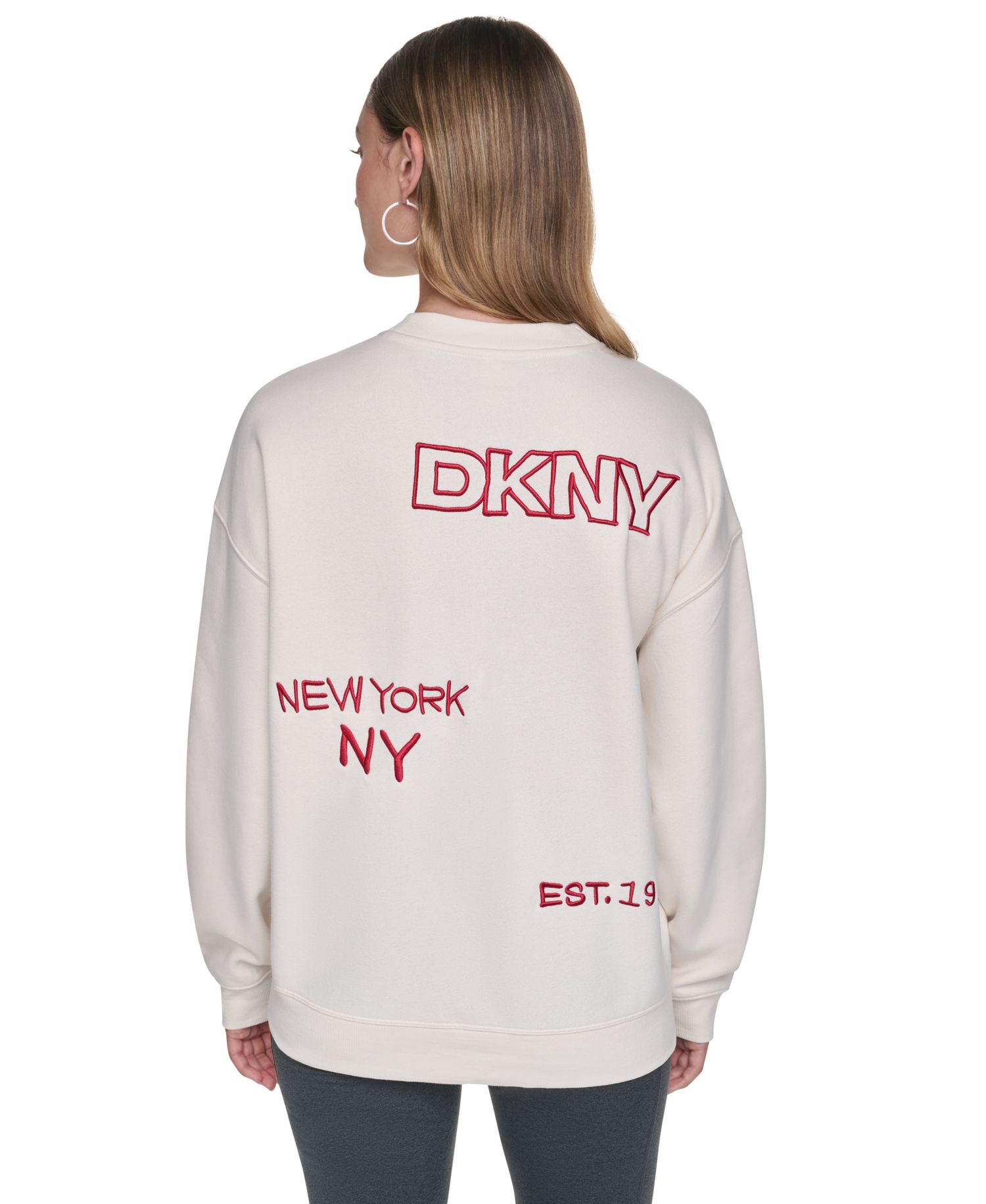 Women's Oversized Crewneck Embroidered Pullover