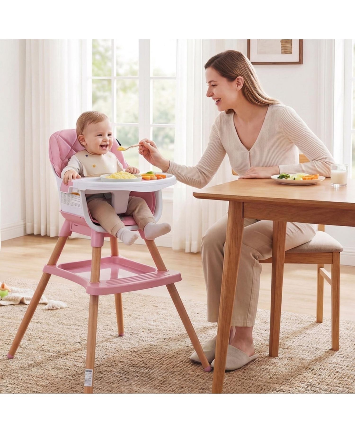 Convertible High Chair with Under-Seat Storage