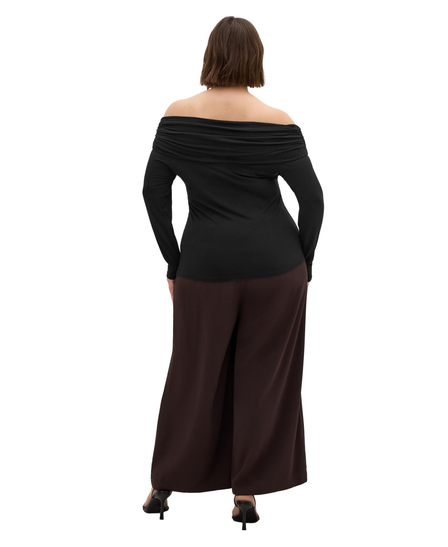 Women's Buckle Off Shoulder Long Sleeve Top